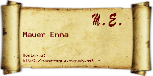 Mauer Enna névjegykártya